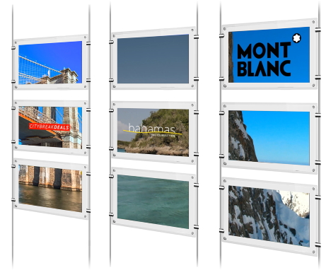 Digital rod-powered estate agent display